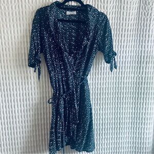 Auguste The Label Teal Polka Dot Mini Dress